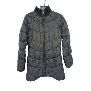Lucky Brand Black Puffer Jacket girls size large Full Zip  Winter Coat